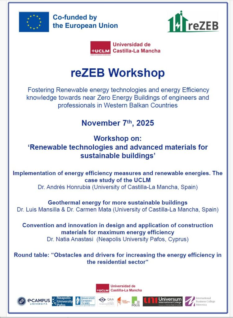 Workshop on Renewable technologies and advanced materials for sustainable buildings